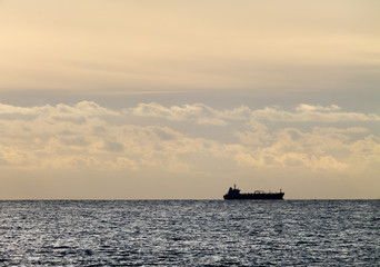 Distant Cargo Ship