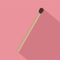 Wood match icon. Flat illustration of wood match vector icon for web design
