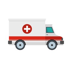 Ambulance icon. Flat illustration of ambulance vector icon for web