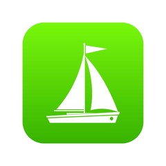 Yacht icon digital green