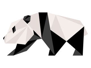 Abstract low poly panda icon