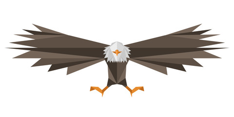 Naklejka premium Abstract low poly eagle icon