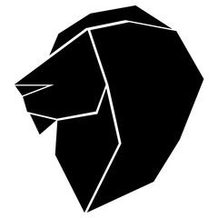 Fototapeta premium Abstract low poly lion icon