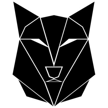 Abstract low poly wolf icon