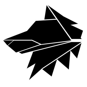 Abstract low poly wolf icon