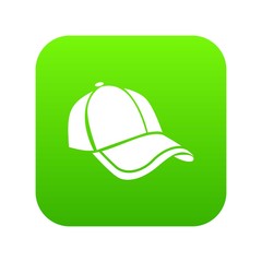 Cap icon green vector