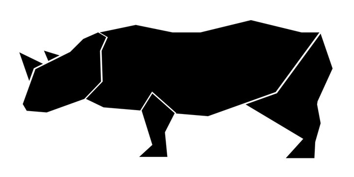 Abstract low poly rhino icon