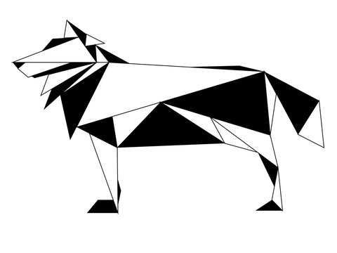 Abstract low poly wolf icon