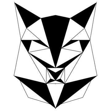 Abstract low poly wolf icon
