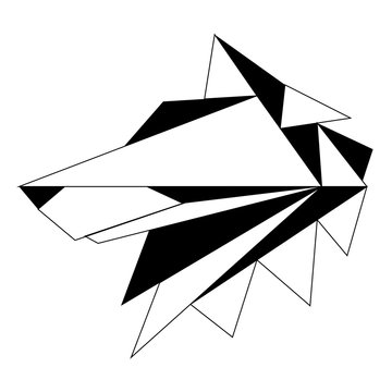 Abstract low poly wolf icon