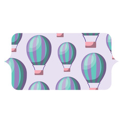 banner with hot air balloons pattern over white background, colorful design. vector illustration