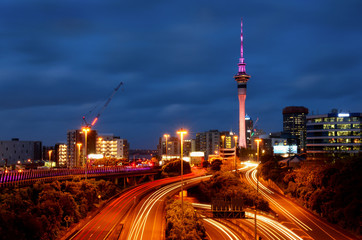 Auckland city at night, New Zealand
