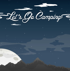 Obraz na płótnie Canvas Camping At Night Clear Blue Sky