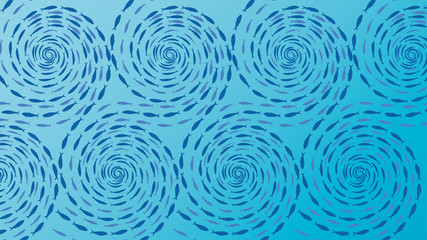 イワシの群れの背景イラスト