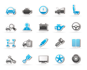 Naklejka premium Auto service and car part icons - vector icon set