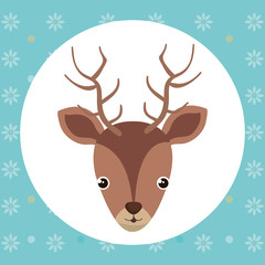 cute reindeer head tender character vector illustration design