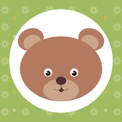 cute bear head tender character vector illustration design