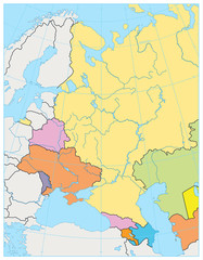 Eastern Europe Political Map. No text