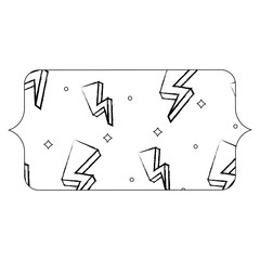 sketch of banner with lightning pattern over white background, vector illustration