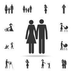 married couple icon. Detailed set of family icons. Premium graphic design. One of the collection icons for websites, web design, mobile app