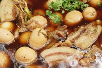 Stewed egg with pork delicious ,Chinese food