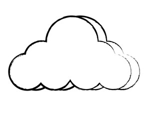 cloud icon over white background, vector illustration