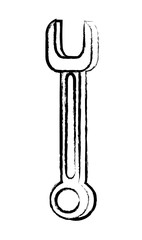 wrench icon over white background, vector illustration