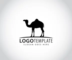 Foto op Plexiglas camel in horizon line vector icon logo design © great19