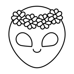 cute alien icon over white background, vector illustration