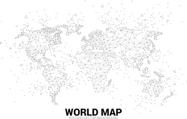 Fototapeta na wymiar World map wireframe dot connect line from particle: concept of world connection