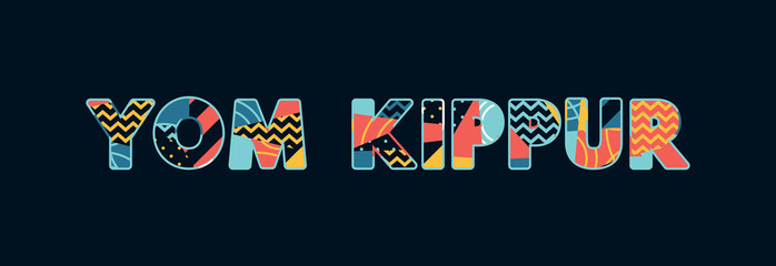 Yom Kippur Concept Word Art Illustration - obrazy, fototapety, plakaty