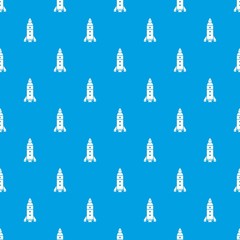 Rocket exploration pattern vector seamless blue