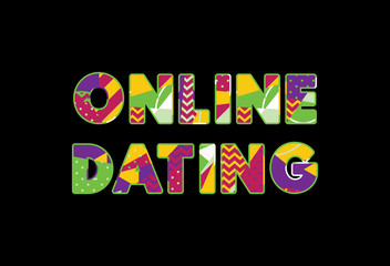 Online Dating Concept Word Art Illustration