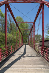 Obraz premium The Old Red Bridge in Hot Springs, North Carolina