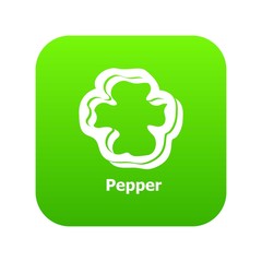 Pepper icon green vector