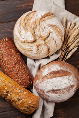 Various crusty bread and buns