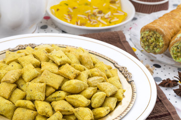 Indian Tea Time Spicy Methi Para Snack Also Know As Namak Para or Namkeen is a Crunchy Savoury Snack of India and Pakistan.