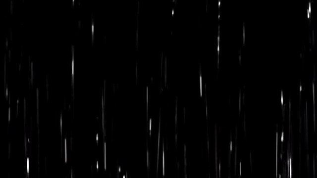 Silver glitter rain fall down on black background. Footage or video for intro or outro design in hi resolution 4k 3840x2160. Footage in modern or technology style. Abstract light background