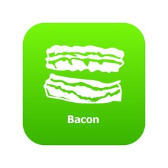 Bacon icon green vector