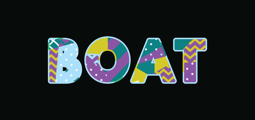 Boat Concept Word Art Illustration