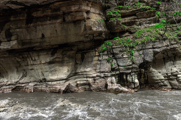 Fast mountain river in the gorge