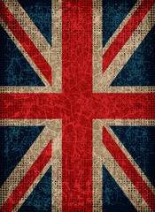 Grunge Flag of Great Britain, United Kingdom flag. with grunge texture.Vector.