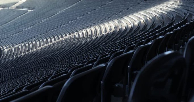Rows of seats in football stadium in 4K3