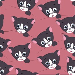 Obraz na płótnie Canvas cute cat seamless pattern . vector illustration