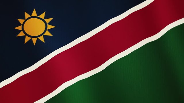 Namibia flag waving animation. Full Screen. Symbol of the country.