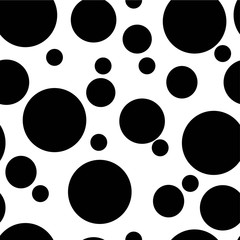 black circle seamless pattern on a white background 