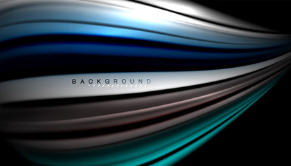 Abstract wave lines fluid color stripes