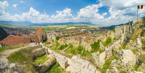Fototapeta premium Medieval fortress of Rasnov, Brasov landmark, Transylvania, Romania .