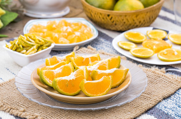 Fresh Orange Fruit Slices