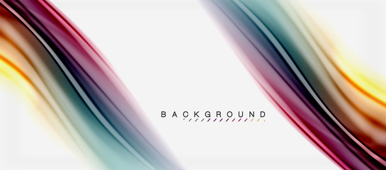 Blurred fluid colors background, abstract waves lines, vector illustration